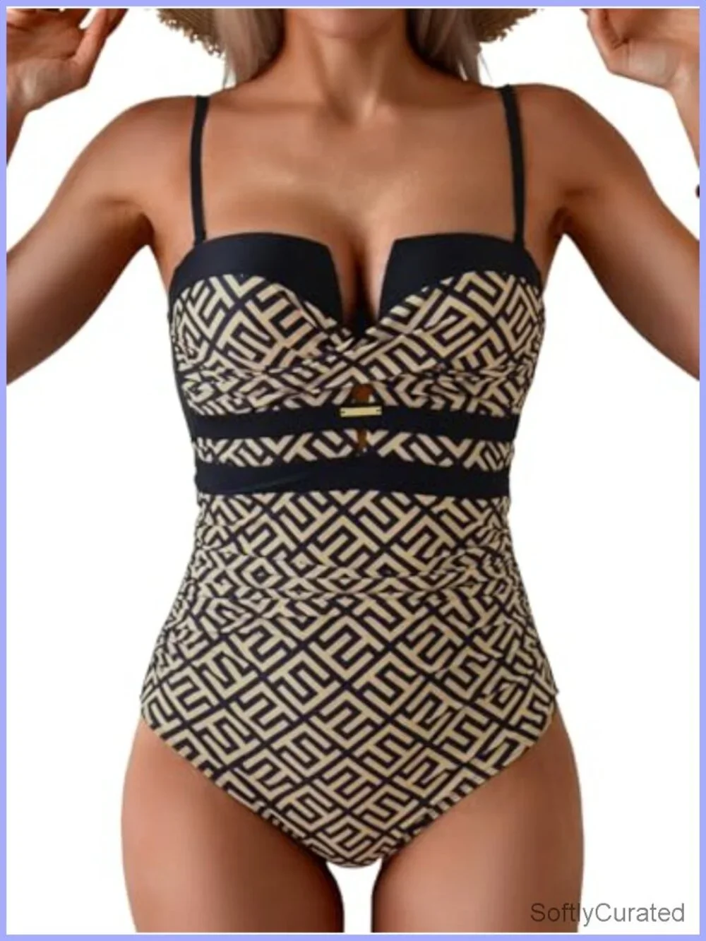 Women's Push Up Wrap Front One Piece Swimsuit Tummy Control
